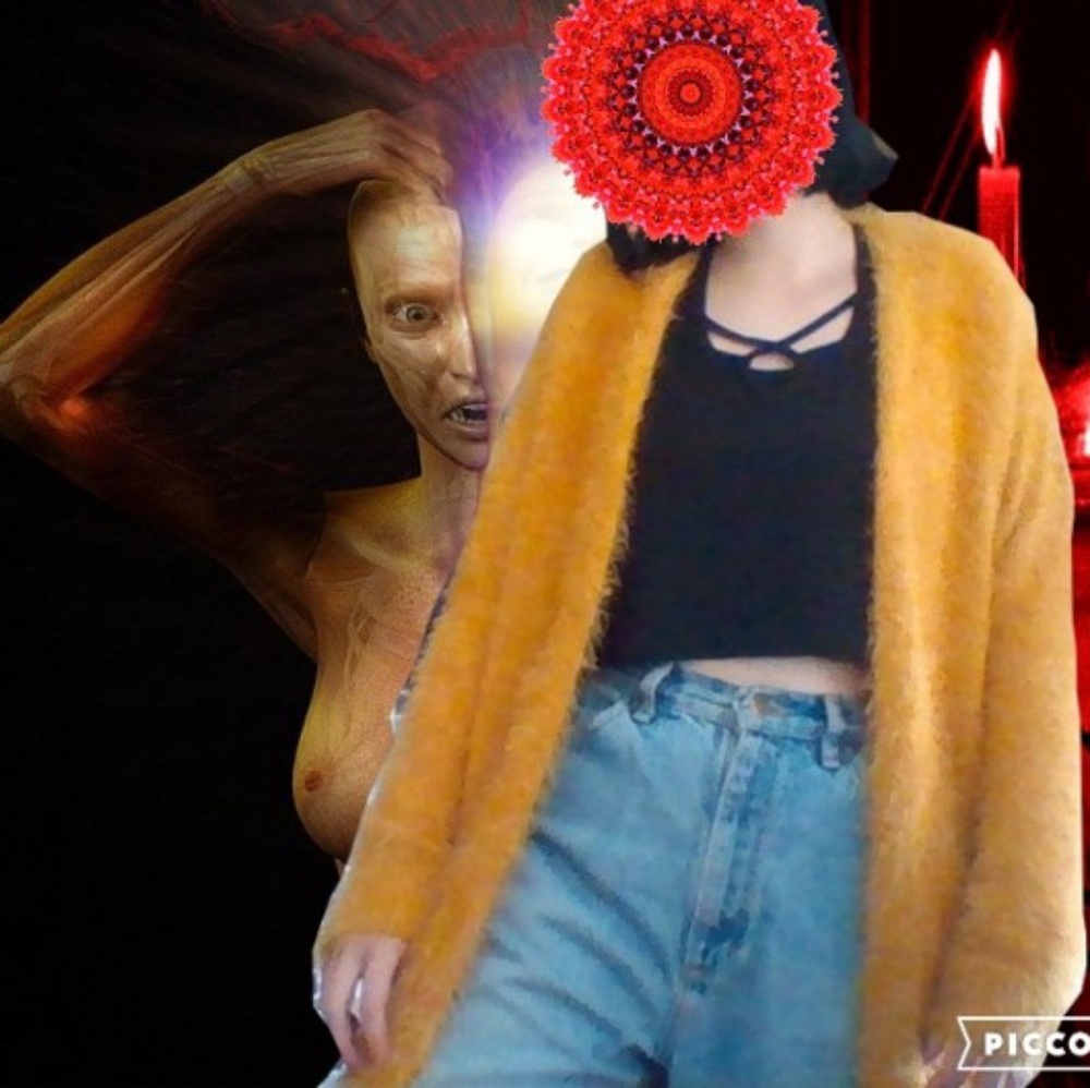 Grunge Fuzzy Orange Cardigan